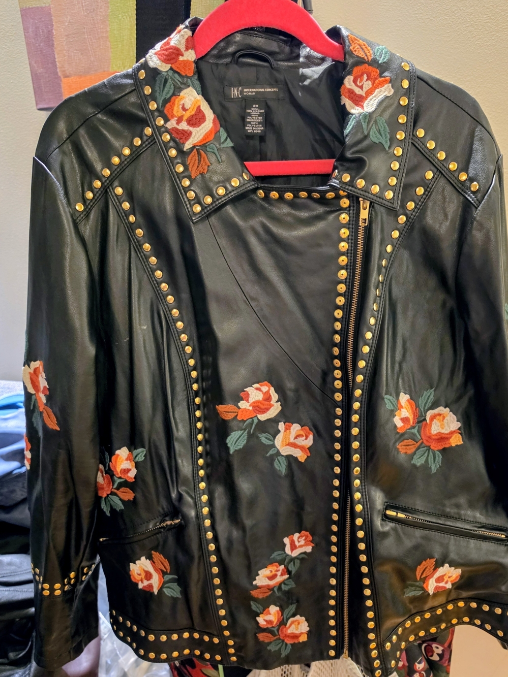 Anna Sui x INC International Concepts faux-leather moto jacket